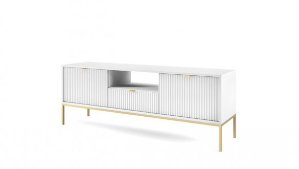 Тумба под ТВ Nova/Нова RTV154 Белый золотые ножки Perfect Home Ширина 154 см 2