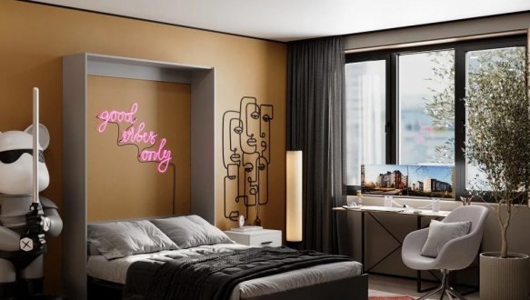 Кровать двуспальная шкаф трансформер Art in Head Mitra / Митра 140 см 7