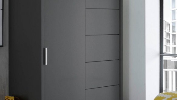Комод Кейс 1дв 5ящ Графит серый Миромарк 2