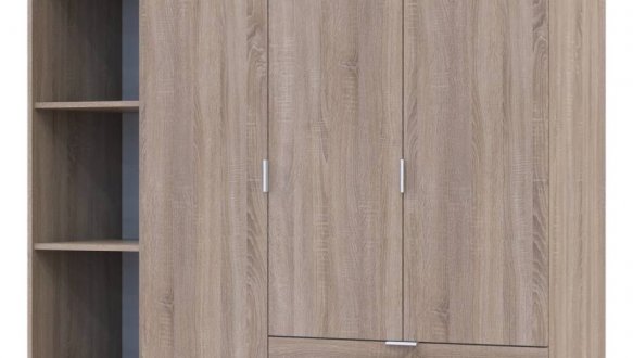 Шкаф Дорос Гелар дуб сонома с Этажеркой 3-х дверный 154,4 см 3