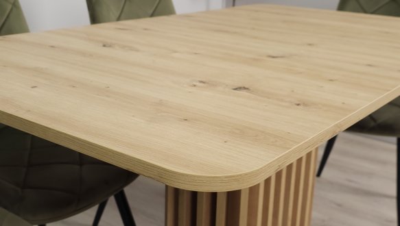 Обеденный стол CASANDRA Интарсио Дуб артизан / Черный Раскладной 140/180 см 5