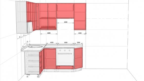 Кухня кутова Фарбований МДВ, Альфа ручка АКЦІЯ 6