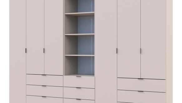 Шафа для одягу Дорос Гелар кашемір 6 дверна з пеналом 292,4 см