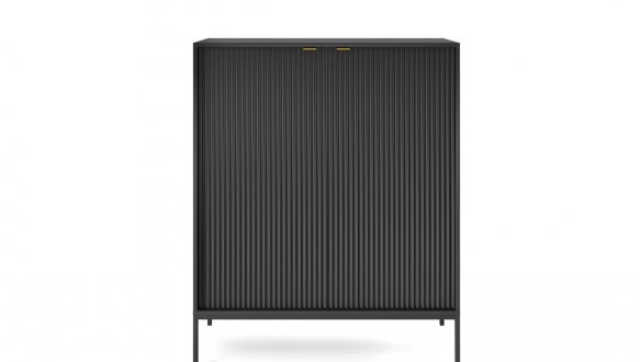 Комод Нова / Nova К104 высокий Черный/Черные ножки