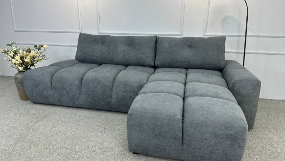 Кутовий диван розкладний крокуюча єврокнижка Елізіум Сапфір 277 см 18