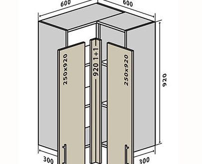 №58 Тумба верхня кутова Люкс RODOS