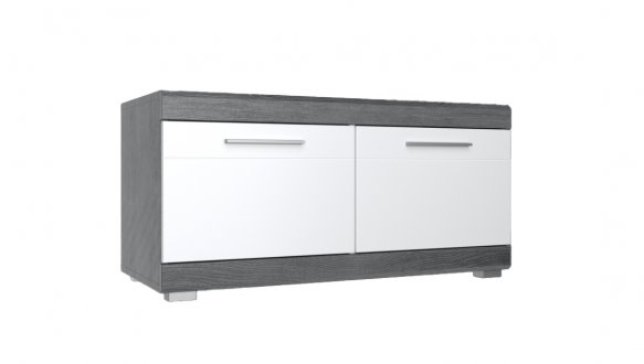 Тумба для обуви Сокме Флорес Сосна фигурная / Белый глянец