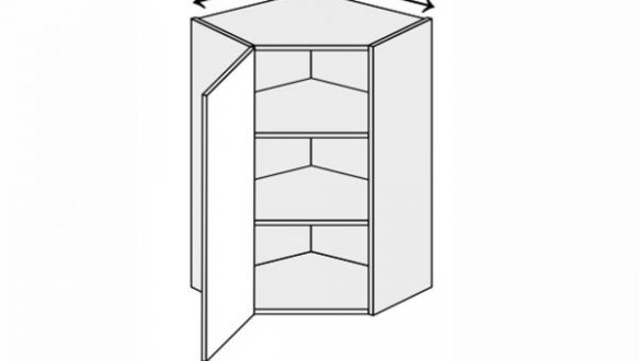 Секція верхня КутВ 45° 650х650/900 1дв Лео