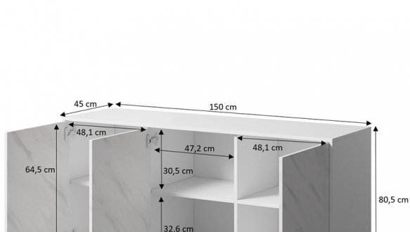 Комод 150 3D Marmo 3