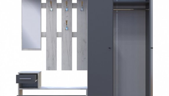 Передпокій Alice та шафа Promo графіт 6