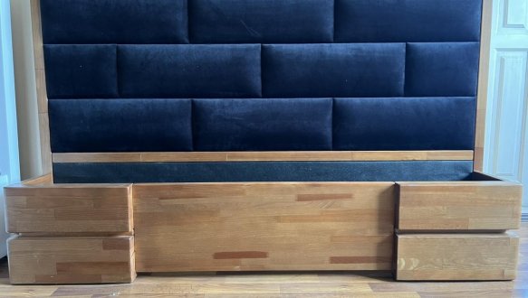 Кровать деревянная с мягкой вставкой ArborDrev Тоскана Сосна / Бук 8