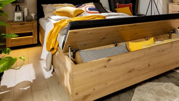 Модульная спальня Ostia/Остия BRW Poland Дуб Вотан/Чёрный