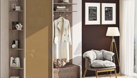 Прихожая-купе 1,4м однодверная бронза графит худмат