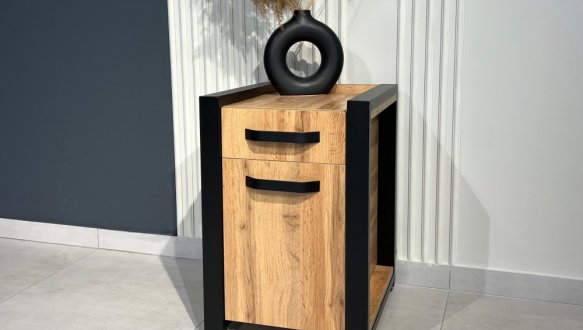 Тумба LOFT приставна Дуб Сонома / Чорний мат MebliRoMax 3