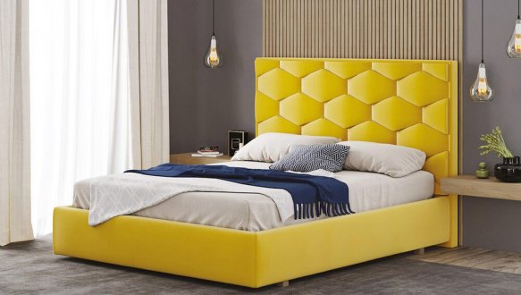 Ліжко м'яке двоспальне Городок меблі Алексіс з підйомним механізмом та нішею для білизни