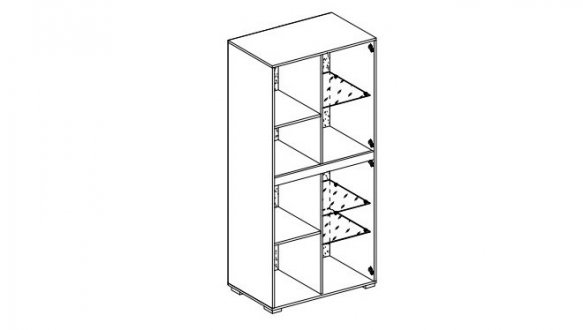 Шафа 2Д Б'янко (скло) Графіт 0