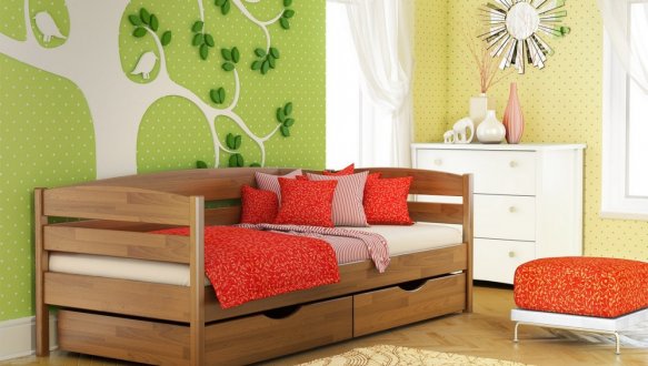Кровать детская Щит бука Эстелла Нота Плюс 3