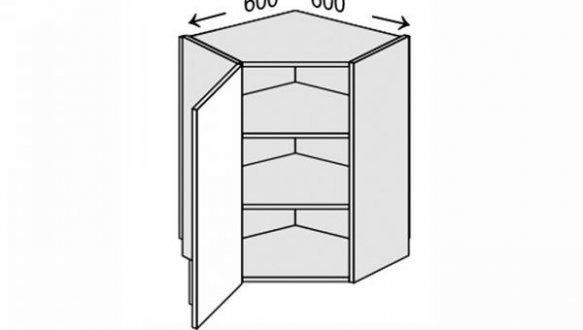 Секція верхня КутВ 45° 600х600/720 1дв Глорі