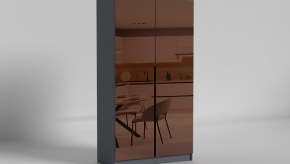 Шафа розпашна Матролюкс Нуар 1000 дводверна дуб 100 см