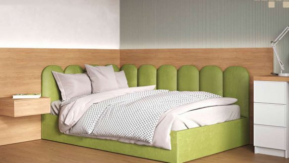 Кровать мягкая Городок Хеппи с подъемным механизмом