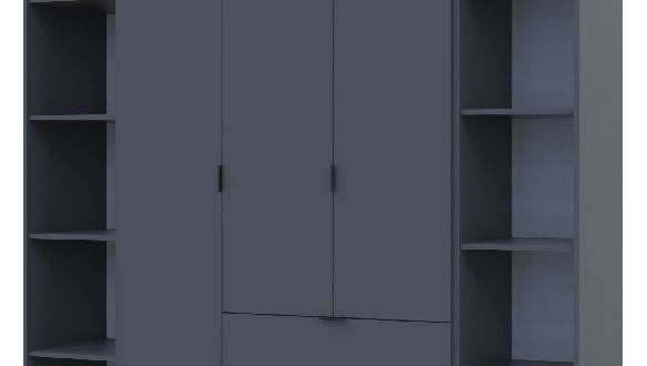 Шкаф Дорос Гелар графит с 2 Этажерками 3-х дверный 192,6 см