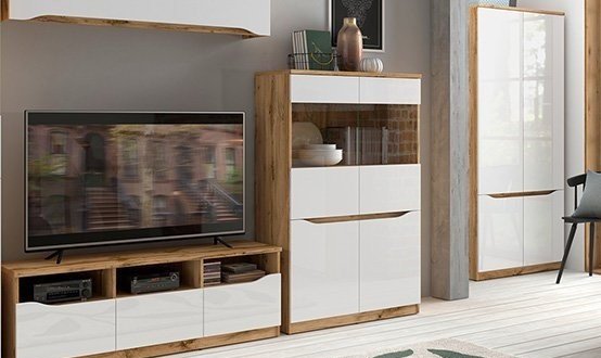 Шкаф SZF4D BRW Poland Nuis 2 дверный дуб вотан 90 см 4