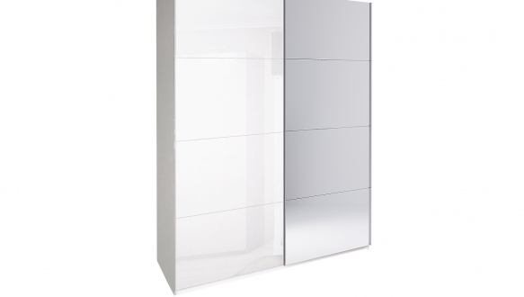 Шкаф-купе с зеркалом Миромарк Белла 2 дверный белый 200 см