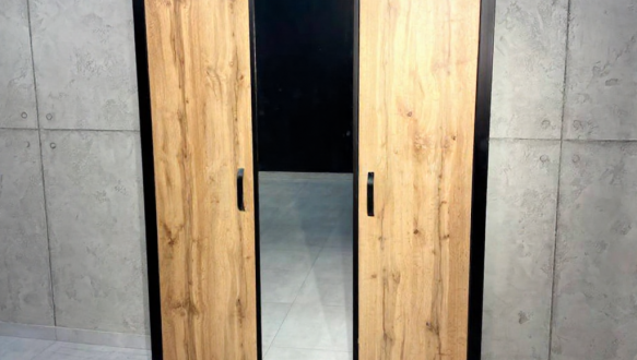 Шкаф 3Д LOFT Дуб Сонома / Чёрный мат MebliRoMax