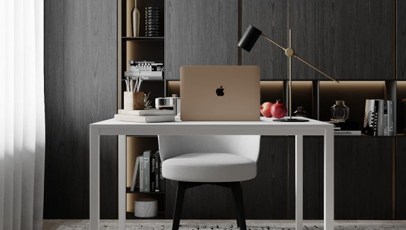 Письменный стол Brevity Loft mid Белый бриллиант/Белый металл