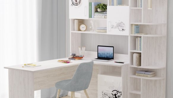 Стол угловой с надстройкой и эркером 3