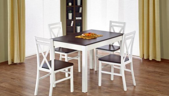 Стол Mayrycy Белый/Темный орех