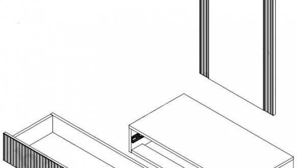 Стіл туалетний з дзеркалом навісний Pafos 3