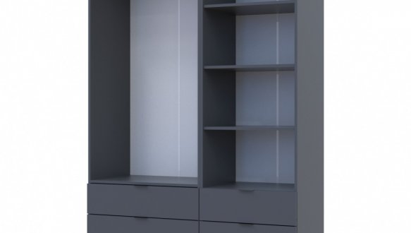 Шкаф для одежды Дорос Гелар графит 2-х дверный с пеналом 137,5 см 3