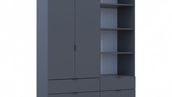 Шкаф для одежды Дорос Гелар графит 2-х дверный с пеналом 137,5 см 4