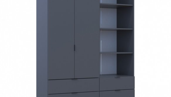 Шкаф для одежды Дорос Гелар графит 2-х дверный с пеналом 137,5 см 5