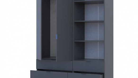 Шкаф для одежды Дорос Гелар графит 2-х дверный с пеналом 137,5 см 0