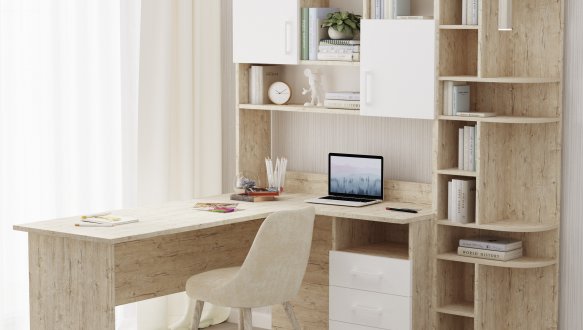 Стіл кутовий з надбудовою та еркером