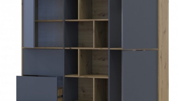 Шафа Дорос Морган дуб сонома/графіт 3 дверна з 2-ма шухлядами 180 см 2