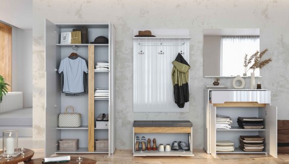 Модульная прихожая Миромарк Стелла Белый глянец 2