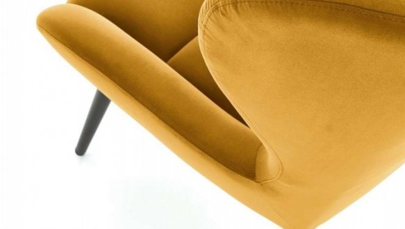 Крісло м'яке Halmar Tyrion / Тіріон Гірчичний / Чорні ніжки 9