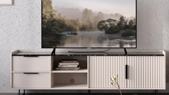 Тумба под ТВ RTV2D2S Фреско Кашемир / Темный мрамор