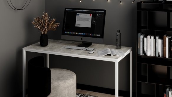 Письменный столArt in Head Brevity Loft Standart/Бревити Лофт Стандарт Ателье светлый/Белый металл