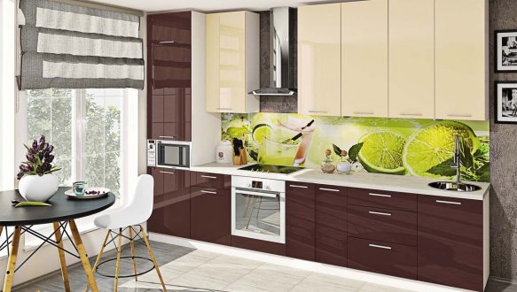 Модульна кухня Фарбований високий глянець з друком 14