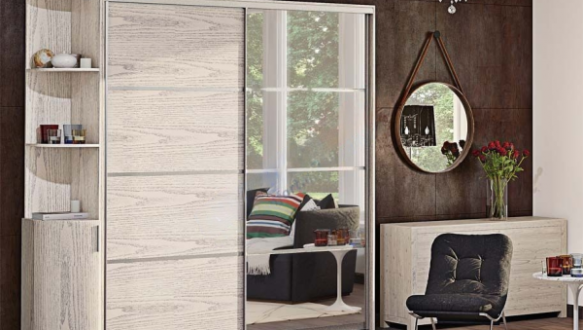 Шкаф-купе 1,4м двухдверный с зеркалом из 4-х частей