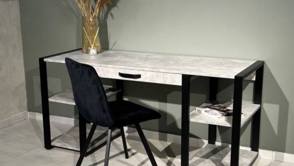 Стіл компютерний LOFT 2-х тумбовий Дуб Сонома / Чорний мат MebliRoMax 4