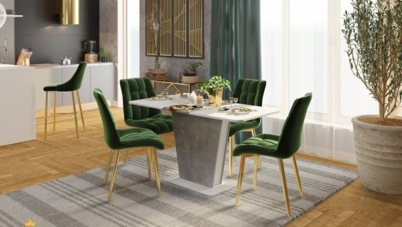 Стіл Cosmo/Космо Інтарсіо Біла Аляска/Індастріал Розкладний 110/145 см 1