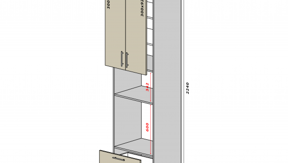 №41 Пенал нижний ящики 60 Люкс RODOS