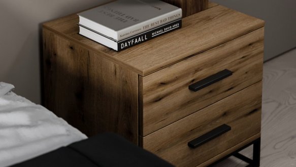 Тумба прикроватная с двумя ящиками Art in Head Ascet / Аскет 1