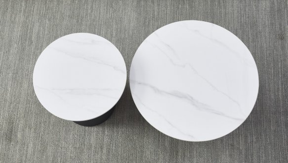 Комплект із двох журнальних столів CT-40 Рокко білий мармур 2