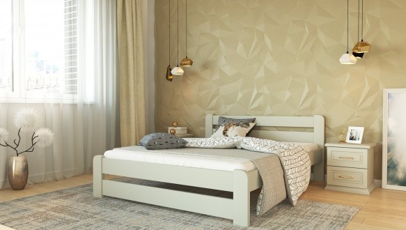 Ліжко дерев'яне Лев Ліра Масив бук Білий